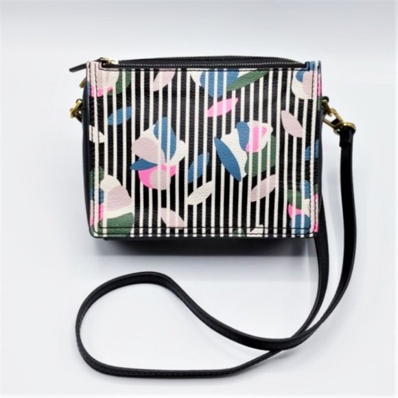 Fossil Handbags - Fossil Leather Crossbody  Stripe & Floral Print